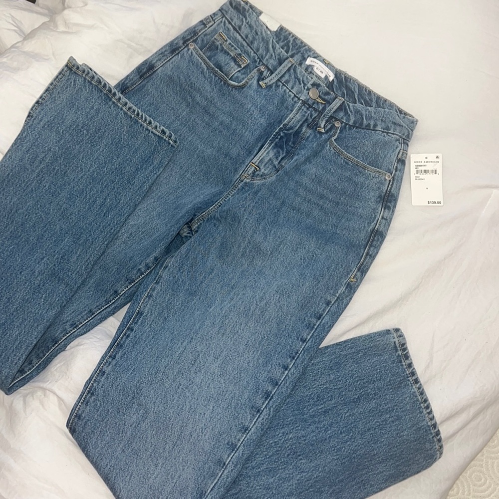 Good American vintage inspired curvy jean with flat tummy tech & gap proof waist